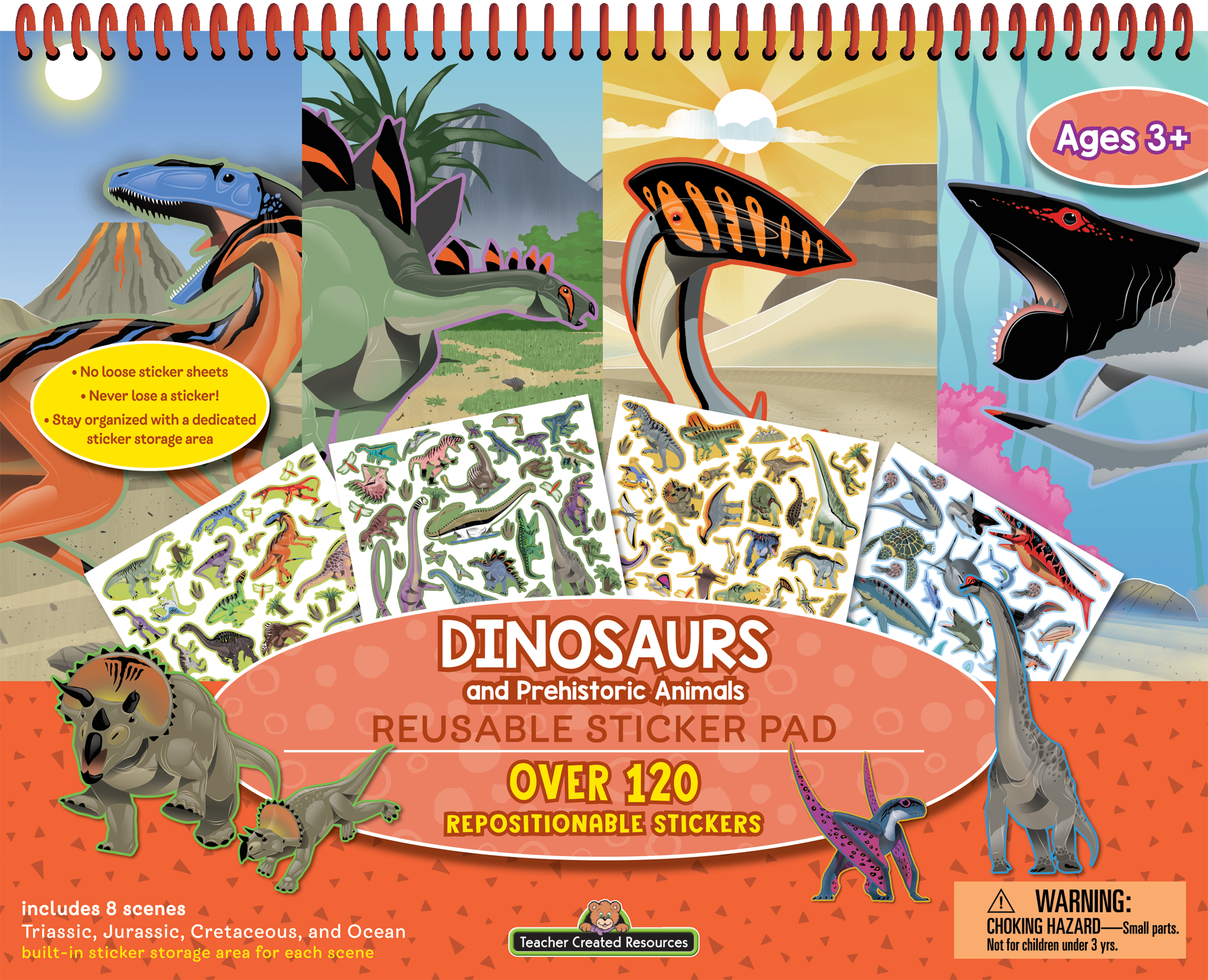 Teacher Created Resources - Dinosaurs and Prehistoric Animals Reusable Large Sticker Pad