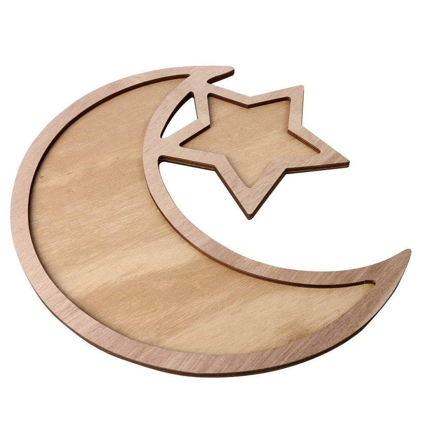 Wooden Ornament Eid Al Fitr Table Decoration coffee Tray