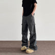 American Retro Washed Distressed Baggy Cargo pant trouser Men