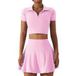 2pcs Tennis Skirt set Sports Skort Workout Exercise Outfit