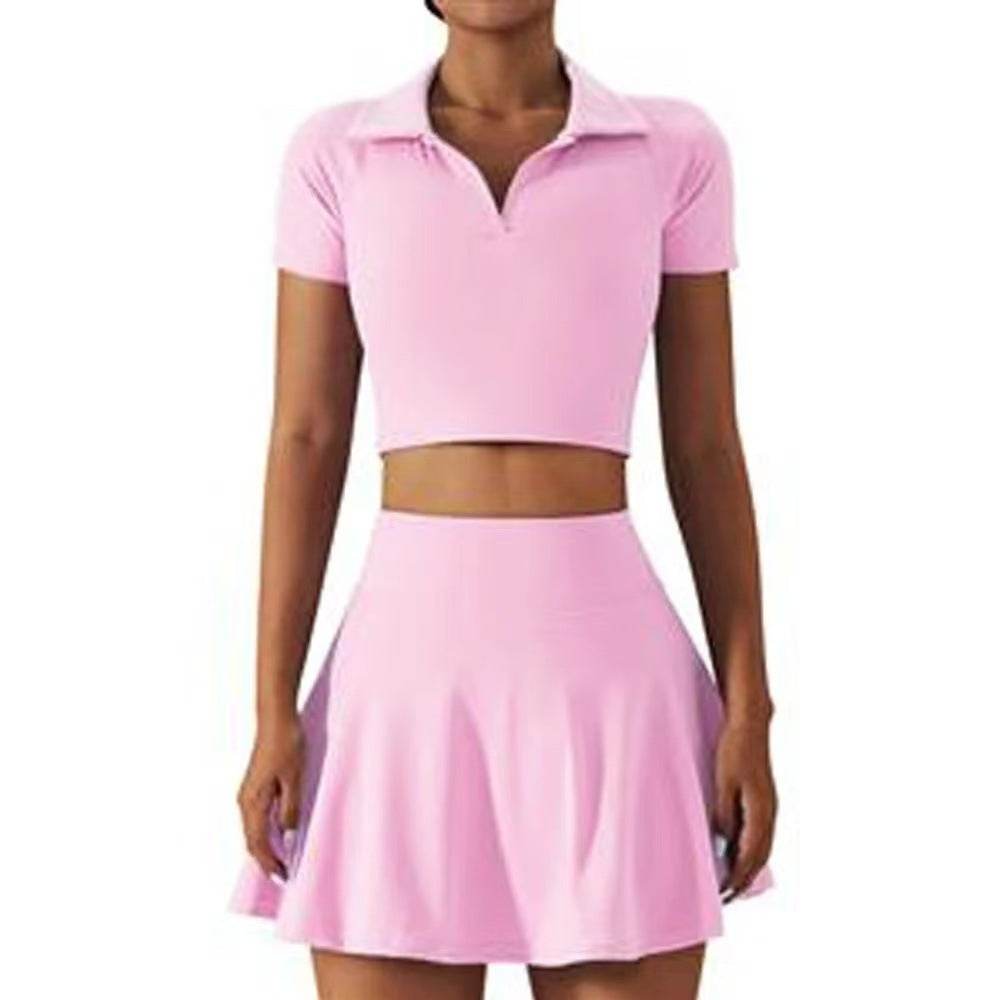2pcs Tennis Skirt set Sports Skort Workout Exercise Outfit