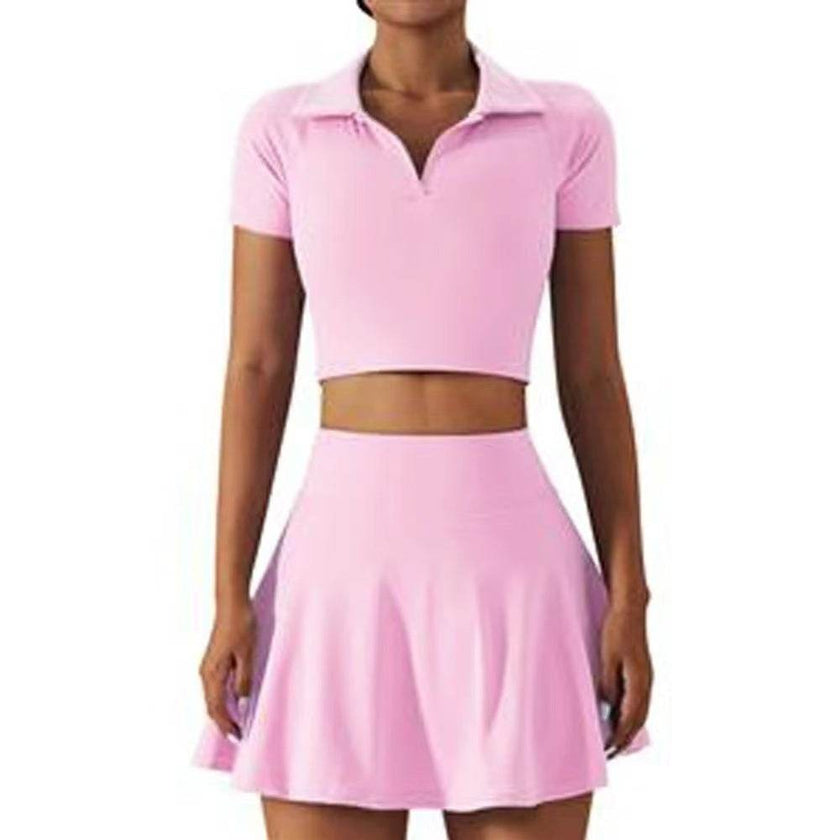 2pcs Tennis Skirt set Sports Skort Workout Exercise Outfit