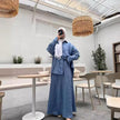 Women's Muslim Loose Long Sleeve Shirt Skirt