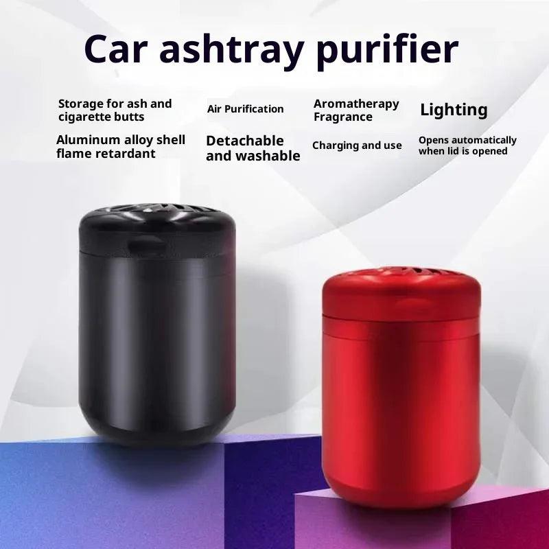 Smokeless Ashtray Air Purifier – Aluminum Alloy Rechargeable Design for Car, Home & Office