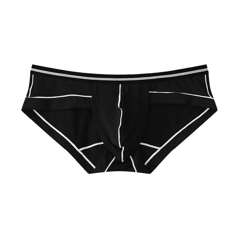 Ice Silk Men's Summer Breathable Solid Color Pouch Brief Underwear