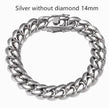 Men's Cuban Link Chain Titanium Steel Silver Bracelet