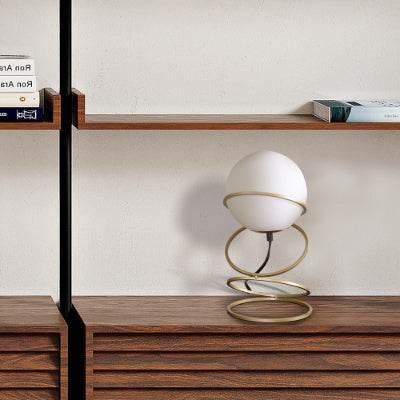 Metal Stand Table Lamp For Living Room - LED Lamp - Gold Spiral 4 Ring