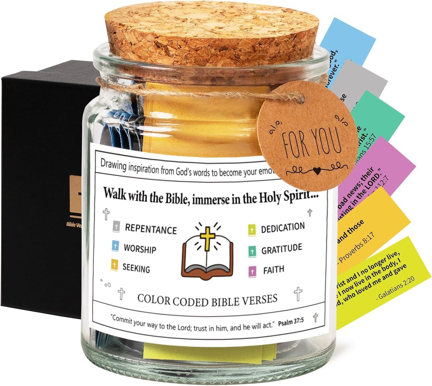 Bible Verses In A Jar – 90 Scripture Cards Glass Jar (Colours A, B, C)