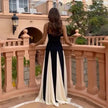 Luxury Women Sleeveless Color Contrast Sling Dress for Wedding Cocktail Evening Party events