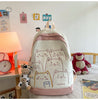Korean Kawaii Cat School Backpack – Embroidered Nylon Bag, 5 Colours