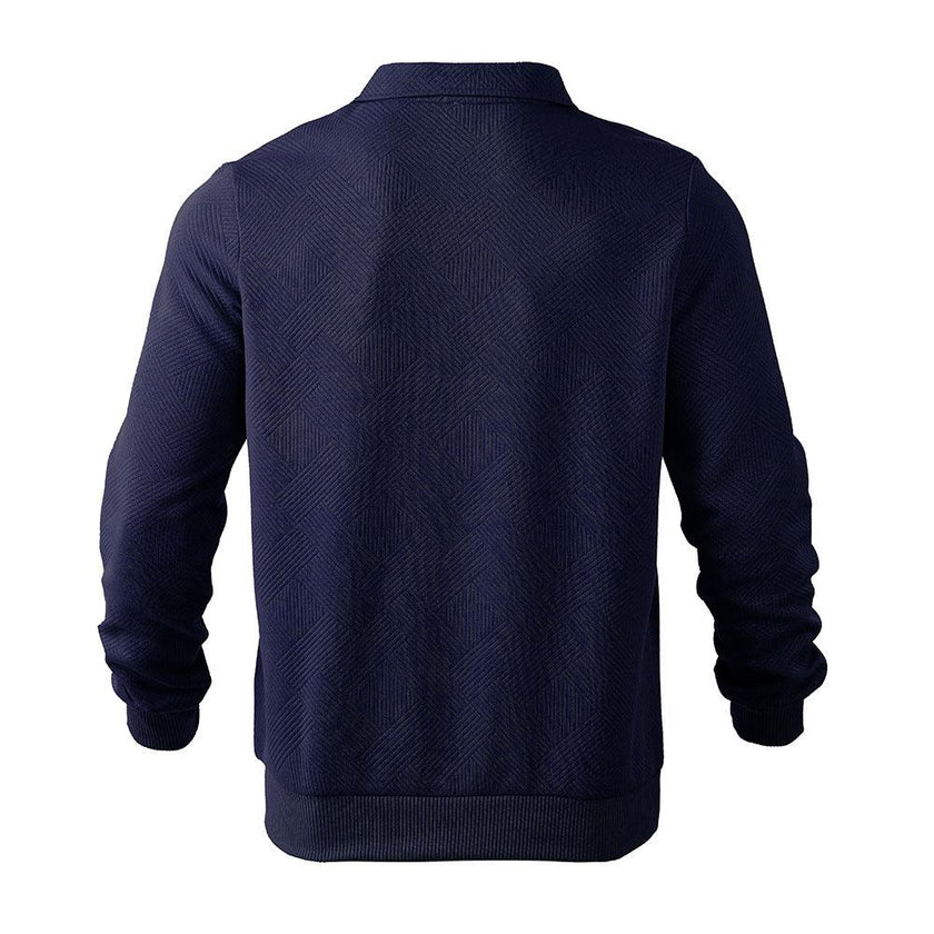 Half Zipper Sweatshirt – Stylish Jacquard Pullover for Youth