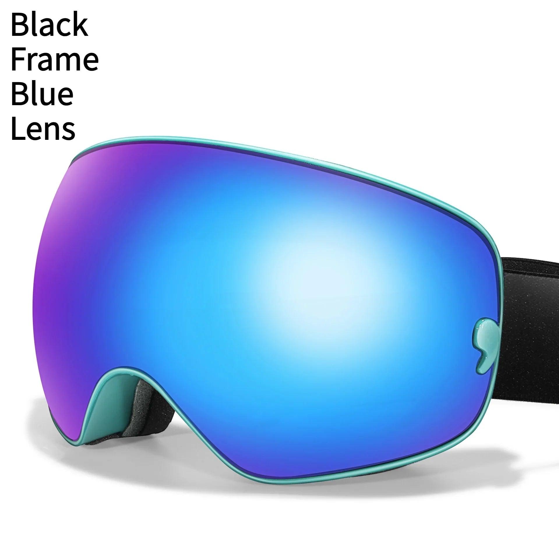 Men's And Women's Anti-fog Card Myopia Glasses Coated Large Spherical Eye Protection Ski Mountaineering Equipment