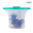10pcs Kitchen Refrigerator Silicone Food Storage Bag