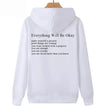 Everything Will Be Okay Loose Casual Men's And Women's Korean Version Loose Round Neck Top