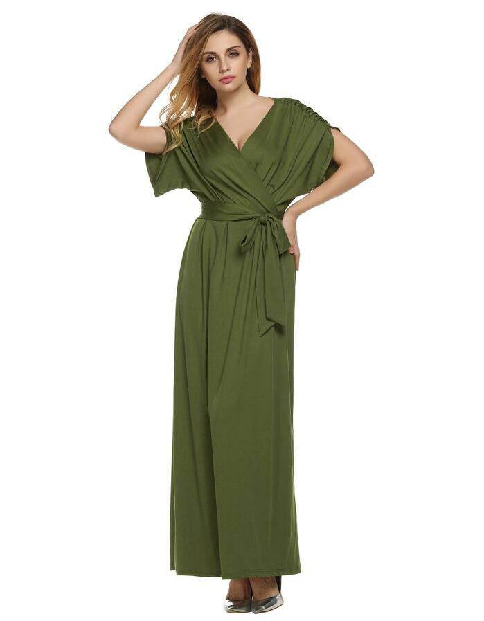 4XL Big Size Dress Elegant Women Long wrap Dresses Summer Dresses