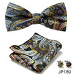 Men's Jacquard Bow Tie Set – Bow Tie, Pocket Square & Cufflinks | 36 Colors | Canada & USA