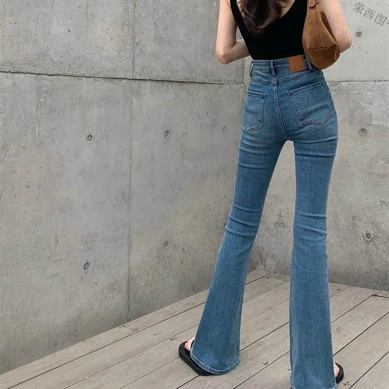 Retro Bootcut Jeans Women's Thin Section High Waist Slim Fit