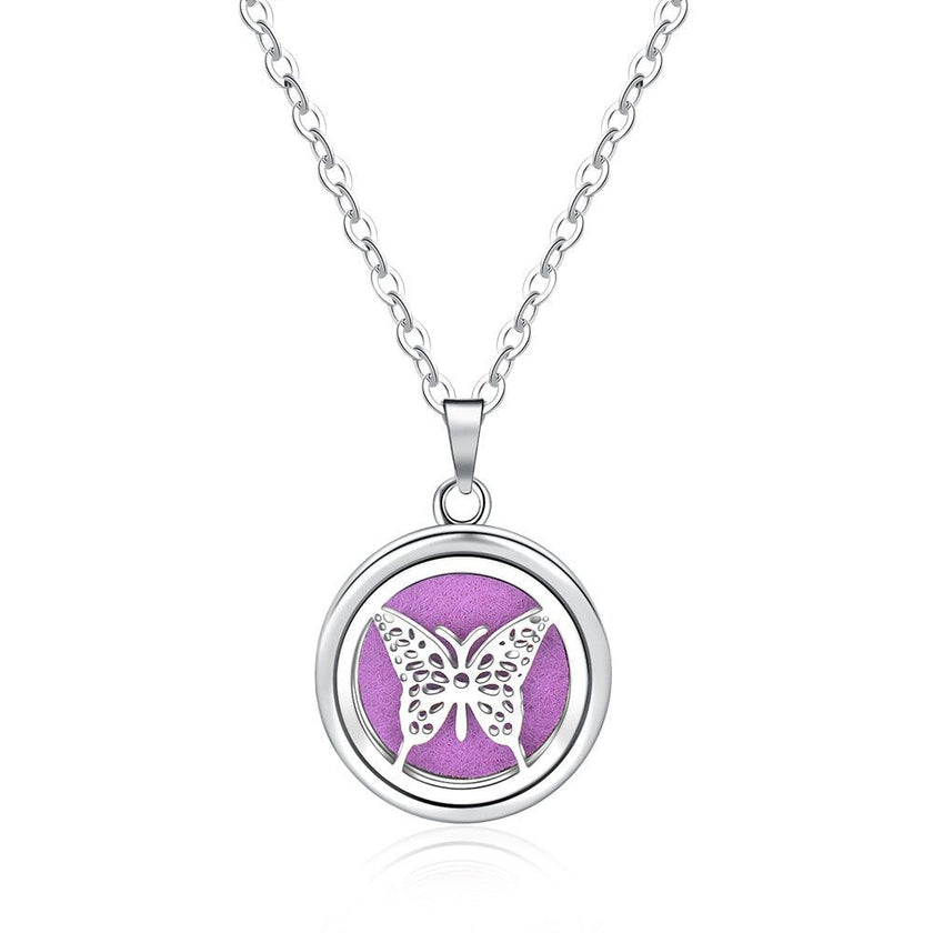 Open Round Hollow Perfume Box Necklace