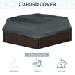 Outsunny Sandbox for Kids with Cover DIY Sandpit Outdoor Play 3 Seats Bottom Liner Backyard
