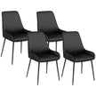 Blake Vegan Leather Modern Dining Chairs with Diamond Tufting-Set of 4-Black