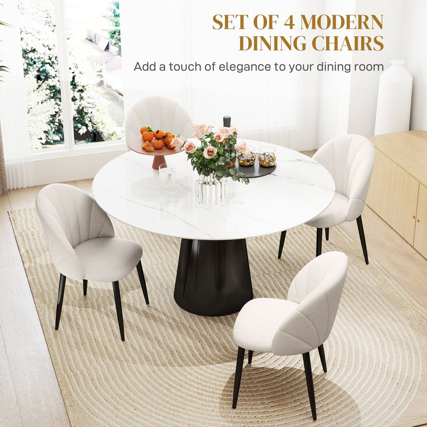 Skylar Modern Dining Chairs Set of 4-Cream White