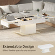 Halston Extendable Coffee Table with LED Lights and Hidden Storage-White