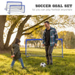 Soozier Set of 2 Soccer Nets for Backyard, Portable Soccer Goal for Practice with Carry Bag