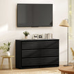 River 6 Drawer Dresser for Bedroom, Living Room or Hallway-Black