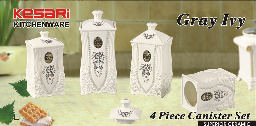 4pc Canister Set Ivy