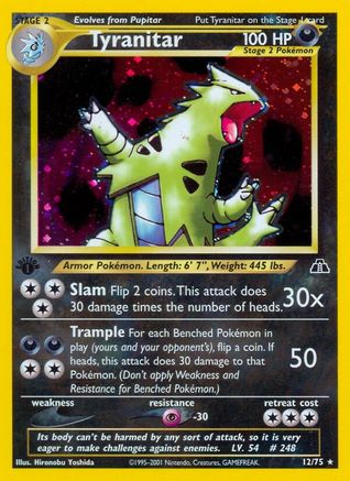 Tyranitar (12)/75 - Neo Discovery 1st Edition Holofoil