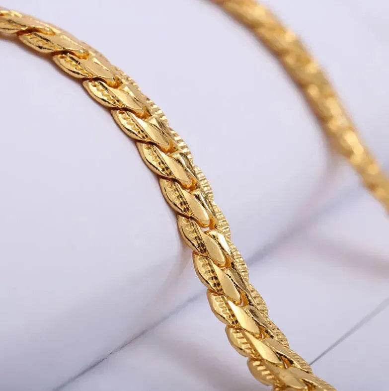 Men Necklace Gold Tone Snake Chain