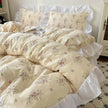 Washed Cotton Four-piece Bed Set with Duvet Cover and Sheets