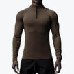 Men Quick Drying Long Sleeve Half Zip Activewear Muscle Fitted shirt Workout Gym T-shirt Top