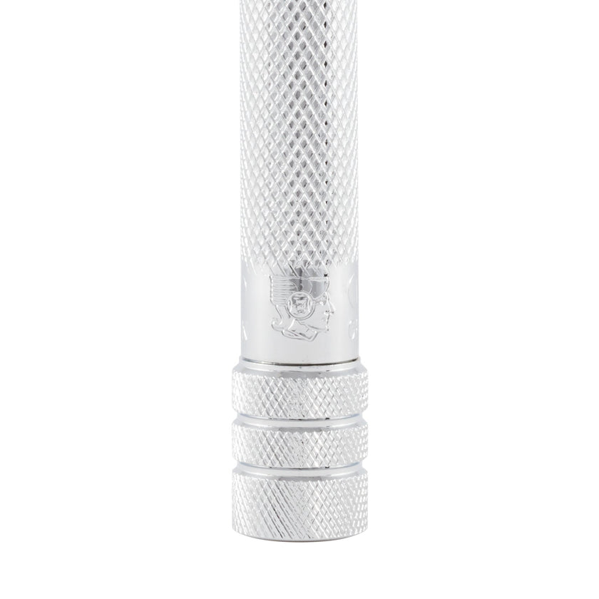 Merkur 23C 3-Piece DE Safety Razor, Closed Comb, Knurled Extra Long Handle, Chrome