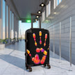Colorful Handprint Suitcase — Neon Palm Print Carry-On Luggage
