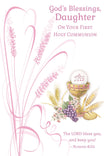 Daughter First Holy Communion Card, Chalice & Host Religious Greeting Card
