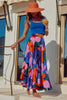 Bohemian Floral Pleated Maxi Skirt | Vintage A-Line Skirt for Women