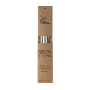 The Last Straw - 3 Smoothie Straws: Silver w/brush (1un)
