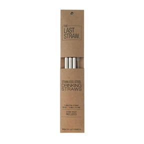 The Last Straw - 3 Smoothie Straws: Silver w/brush (1un)