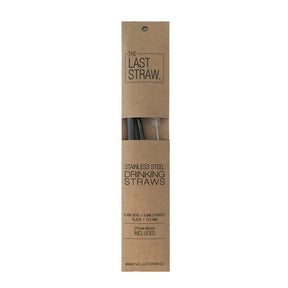 The Last Straw - Stainless Straw Duo: Black w/brush (1un)