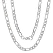 Men’s 6mm Stainless Steel Accented Figaro Chain Biker Link Necklace