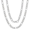 Men’s 6mm Stainless Steel Accented Figaro Chain Biker Link Necklace