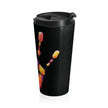 Travel Mug — Colorful Neon Paw Print Stainless Steel Tumbler