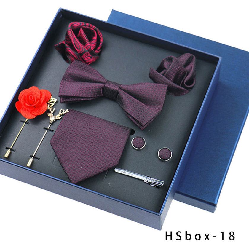 8-Piece Men's Formal Wear Gift Box Set – Bow Tie, Pocket Square, Cufflinks & Tie Clip | Canada & USA