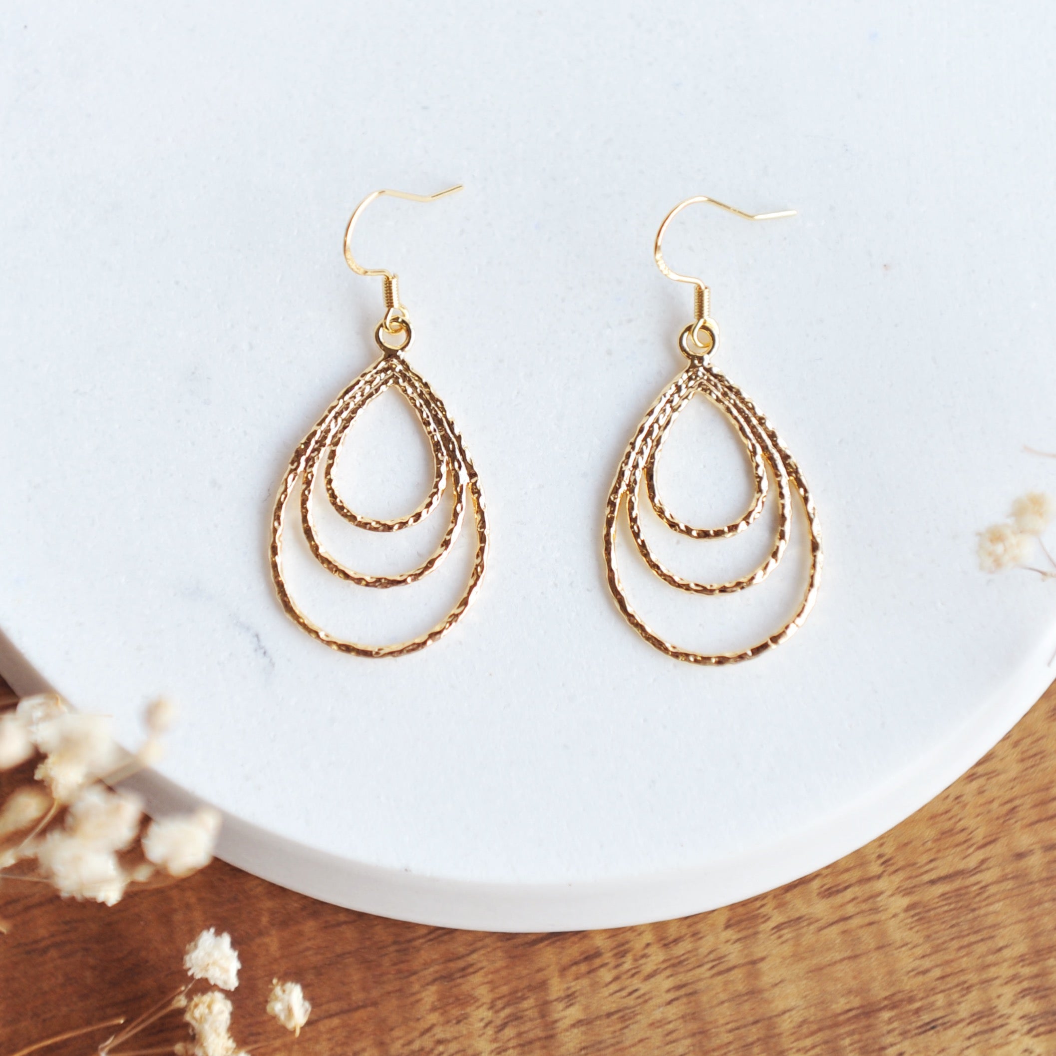 DANIELLA Water Drop Charm Earrings