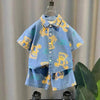 Denim Short Sleeve Shirt Outfit Trendy Handsome Clothes Boys Denim two piece for boys
