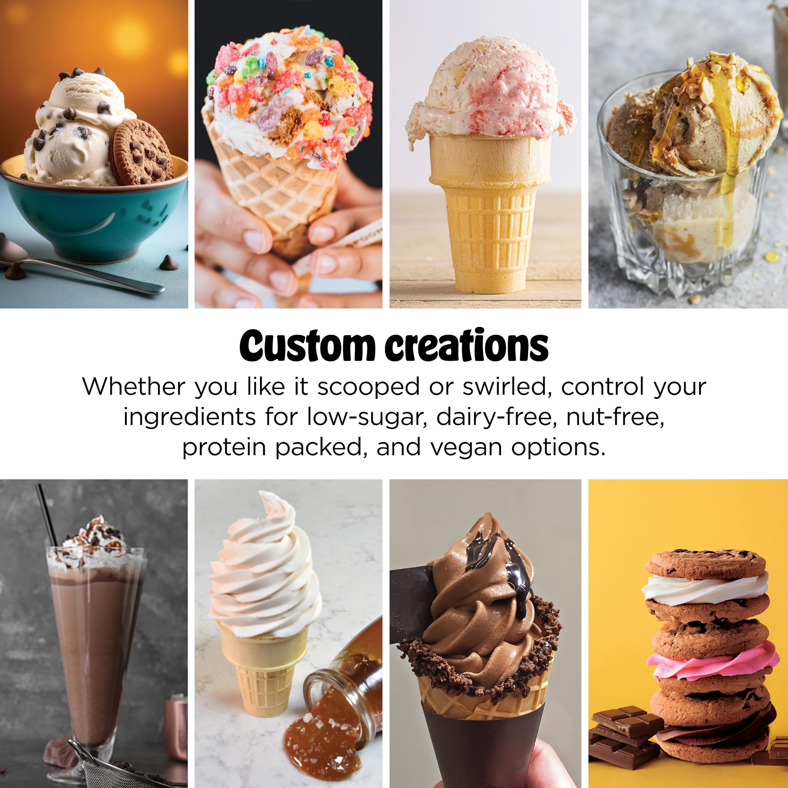 Ninja CREAMi Swirl Ice Cream and Soft Serve Maker, Sorbet, Milkshake, Frozen Yogurt, Low Calories Program & More, 13-in-1, Soft Serve Handle & (2) CREAMi Swirl 16oz Pints, For Kids & ALL ages, NC701C 🍁 All In One Marketplace Canada