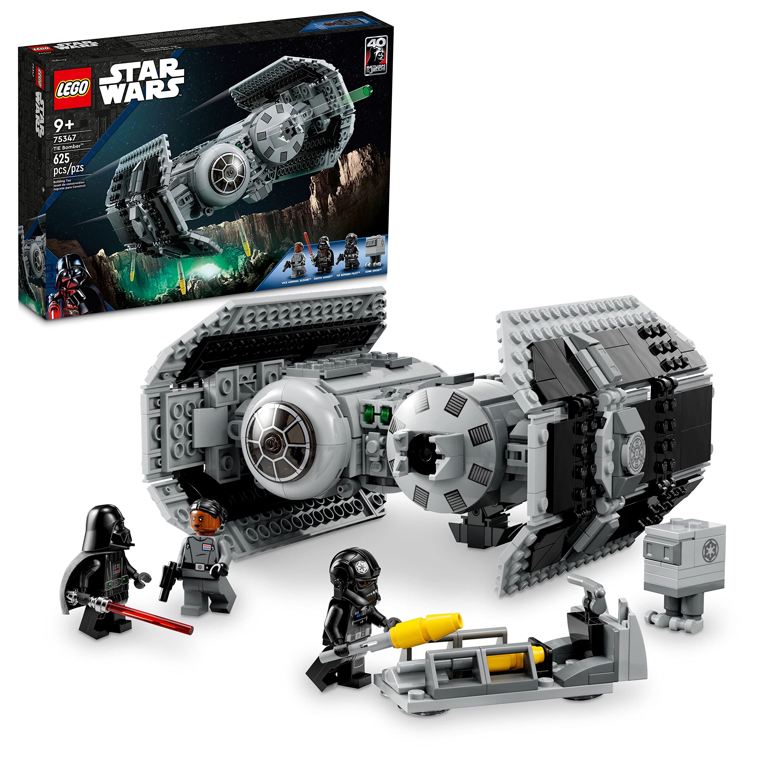 LEGO Star Wars TIE Bomber Model Building Kit, Star Wars Toy Starfighter with Gonk Droid Figure, Darth Vader Minifigure and Lightsaber, Collectible Star Wars Gift for 9 Year Olds, 75347 🍁 All In One Marketplace Canada