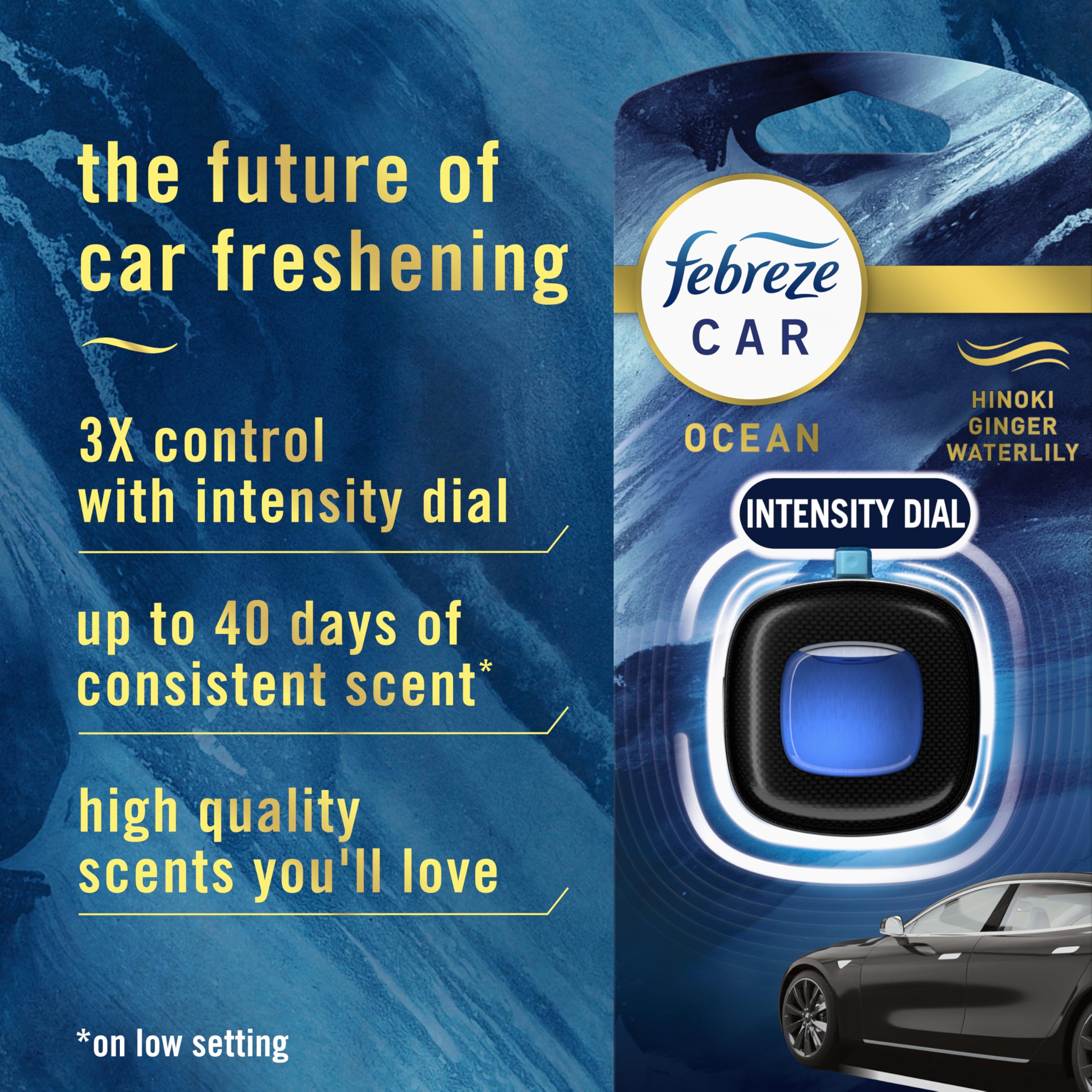 Febreze Car Ocean Scent Air Freshener Vent Clip, 2.2 mL, Pack of 4 🍁 All In One Marketplace Canada