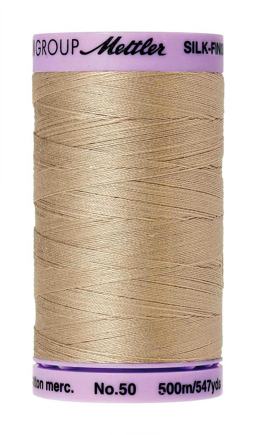 Mettler  Silk-Finish 50wt Solid Cotton Thread 547yd/500M Straw